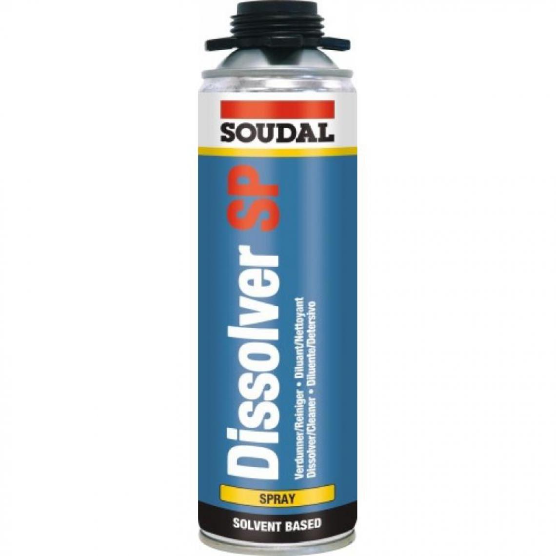 Soudal - Diluant dissolvant Dissol Spray, incolore, aérosol de 500 - Colle & adhésif
