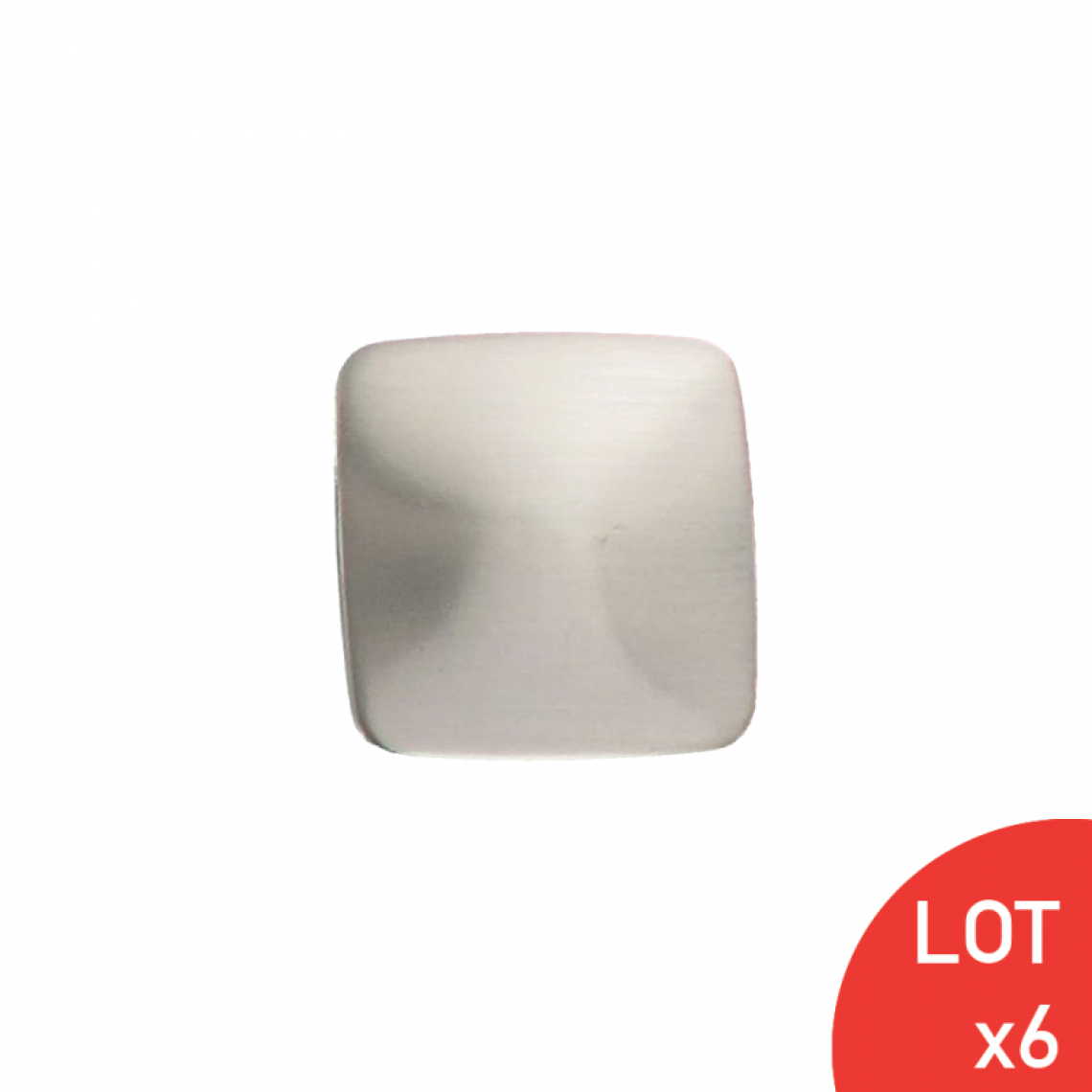 Sama - Bouton de meuble 40x40 mm chromée satiné LOT DE 6 - Poignée de meuble