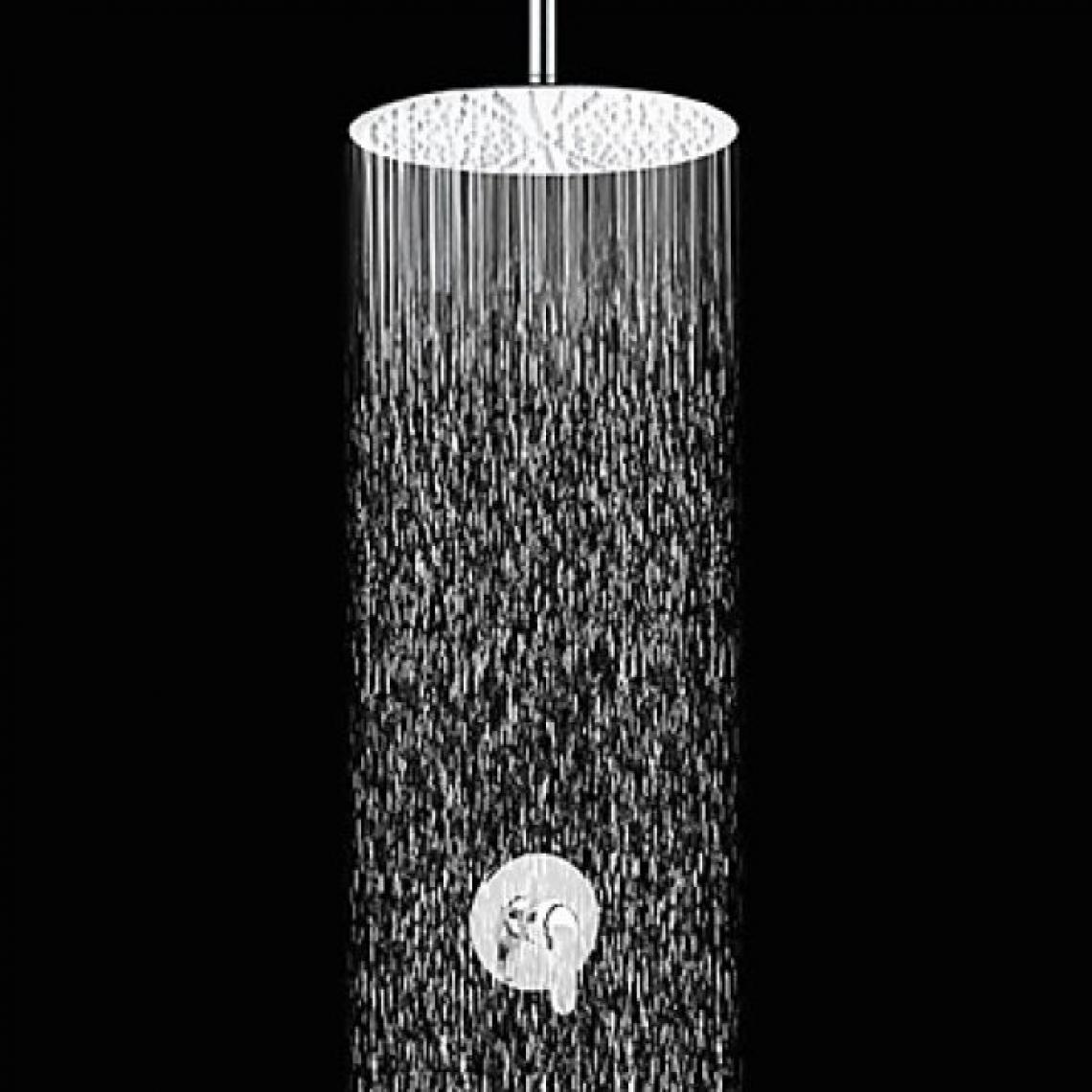 Lookshop - Robinet de douche contemporain avec tête de douche en pluie ronde 10 en finition chromé - Robinet de baignoire