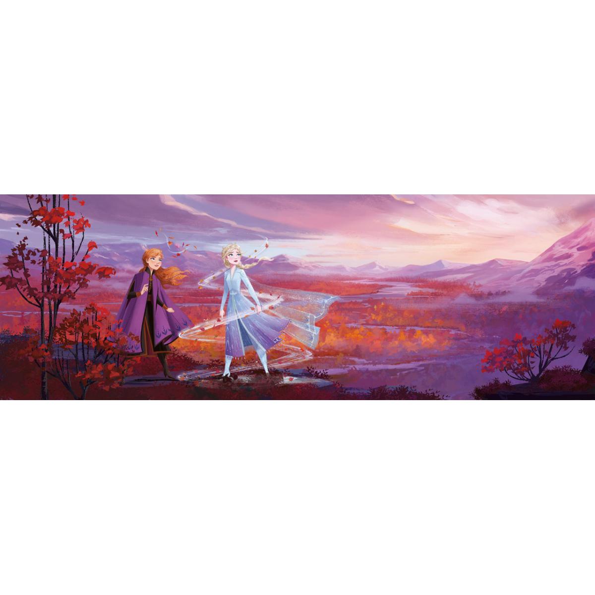 Komar - Papier Peint panorama La Reine des Neiges 2 Disney Anna et Elsa style aquarelle368cm x 127cm - Papier peint