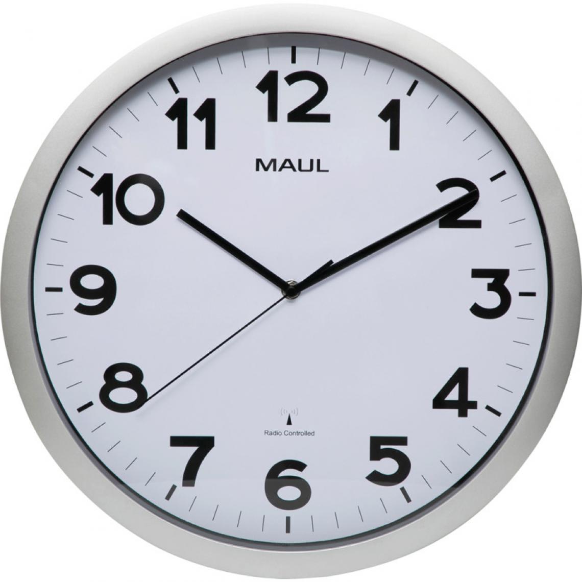 Maul - MAUL Horloge murale radioguidée MAULstep, argent () - Télérupteurs, minuteries et horloges