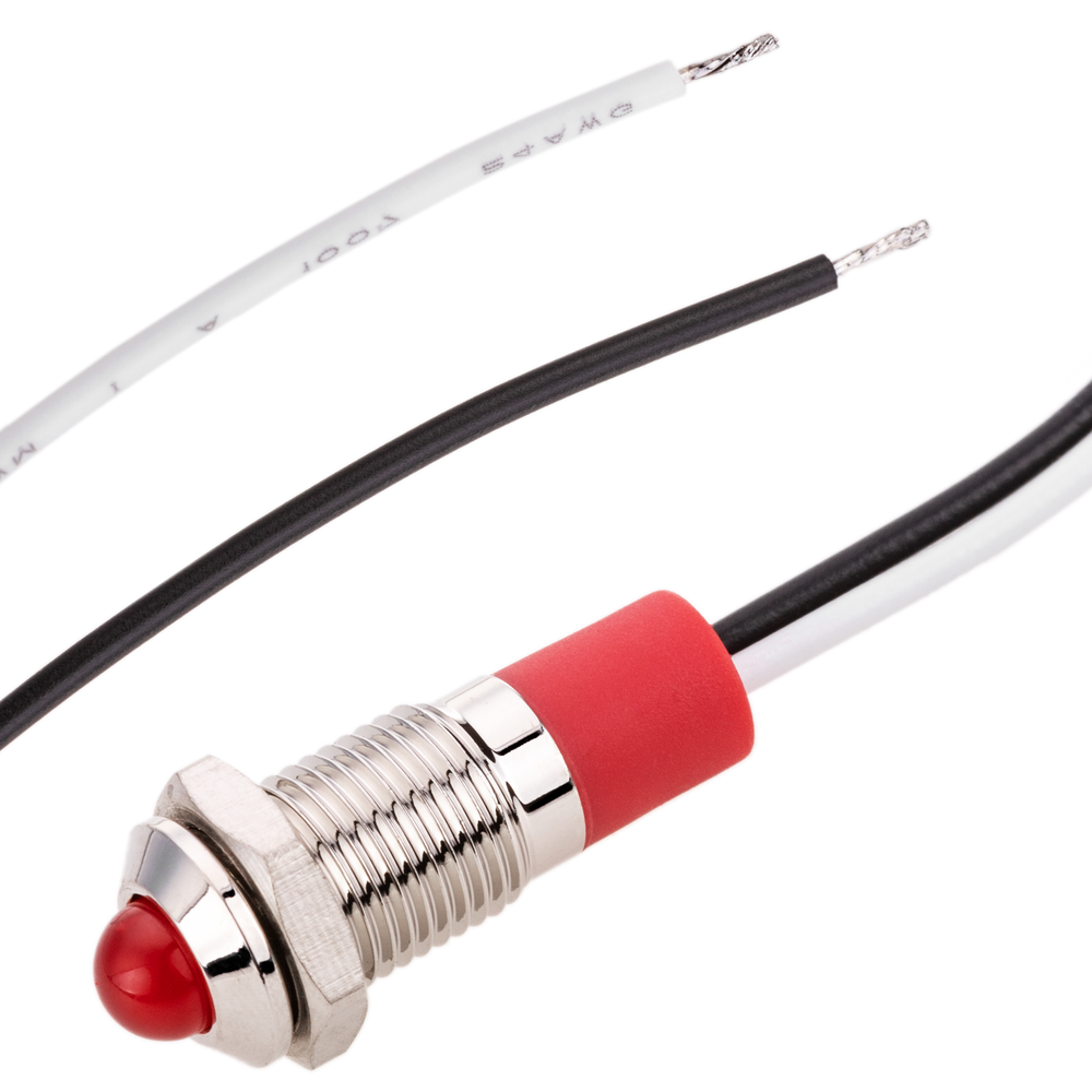 Bematik - Lampe voyant LED 8mm 12VDC à montage sur panneau rouge - Ampoules LED