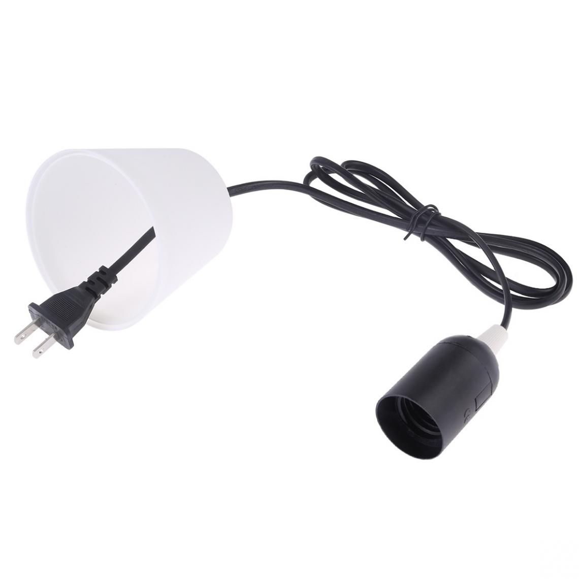 Wewoo - Prise d'alimentation de lustre de support de lampe de chapeau de fil E27 avec l'abat-jour et le câble d'extension de 1,5mprise des USA - Douilles électriques