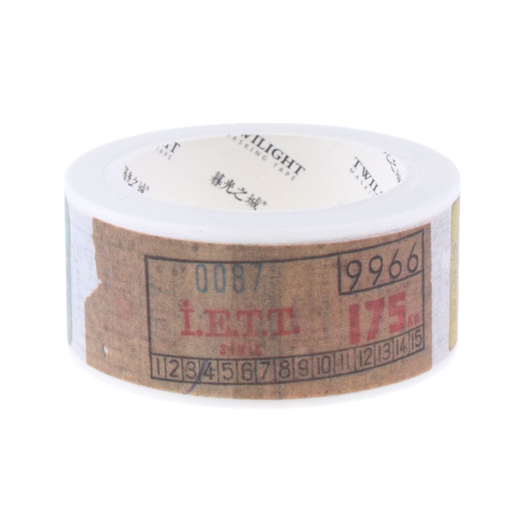 marque generique - Bande de papier washi vintage décoratif diy 20mm ticket - Adhésif d'emballage