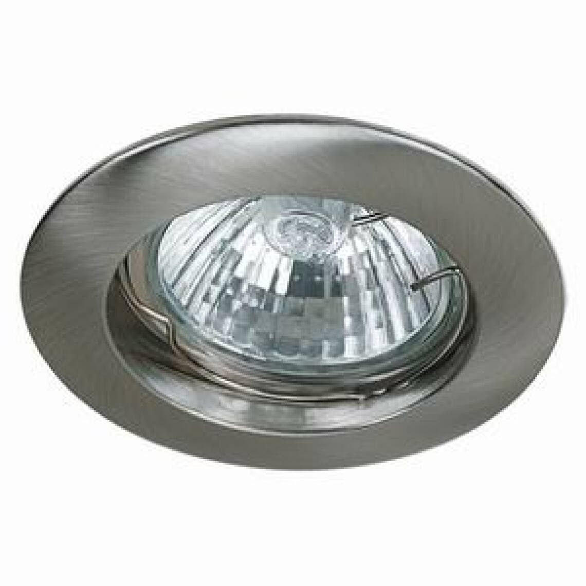 Lampesecoenergie - Spot Encastrable Fixe Nickel Satiné pour ampoule GU10 Halogène / LED - Max 50W - Fourni avec ampoule LED GU10 5W et douille - Moulures et goulottes