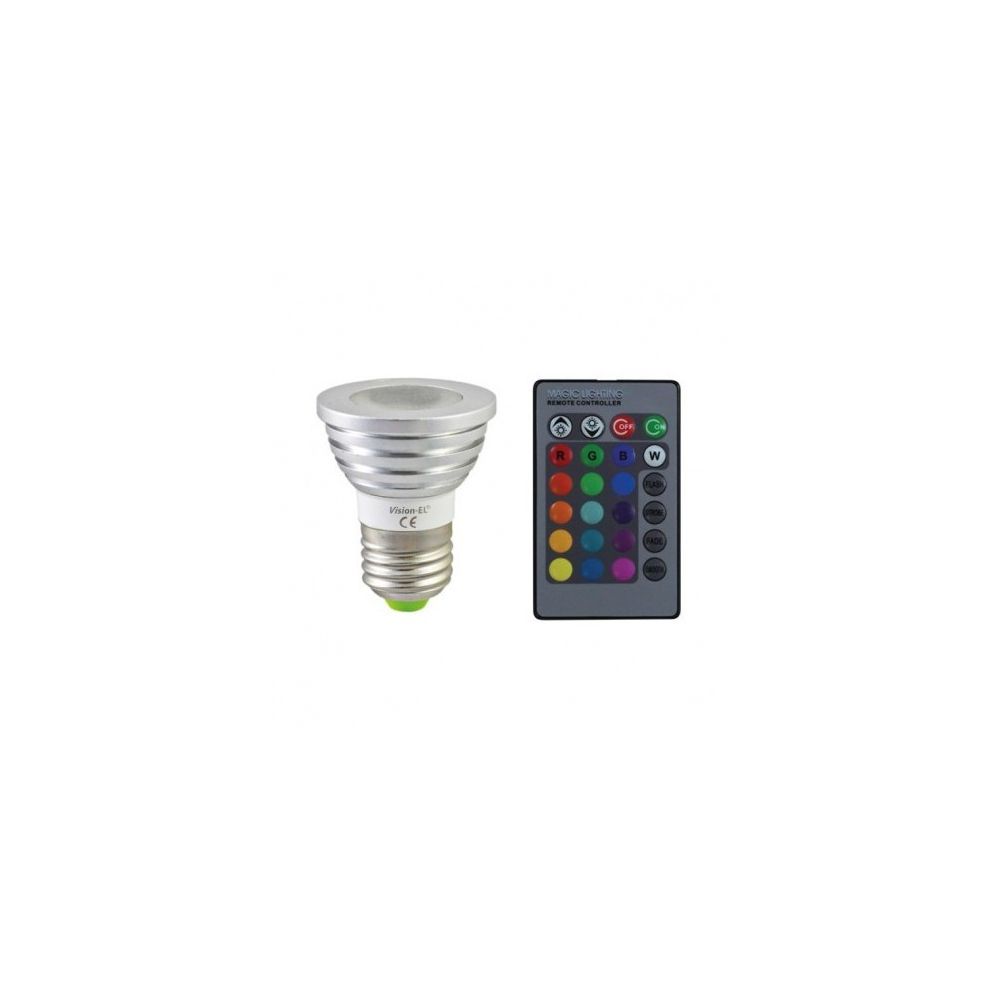 Vision-El - Ampoule LED E27 RGB + Telecommande - Ampoules LED