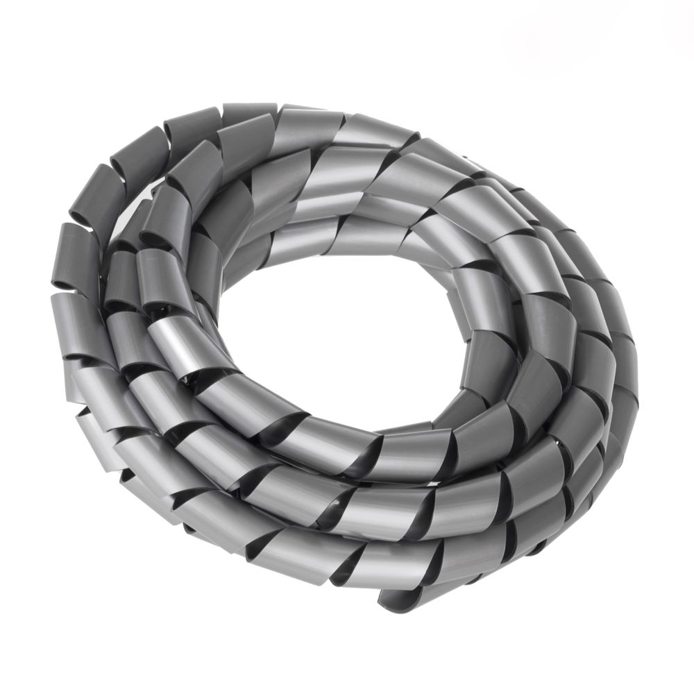 Maclean - Organisateur de câbles 14.6*16 mm en spirale argent 3m - Accessoires de câblage
