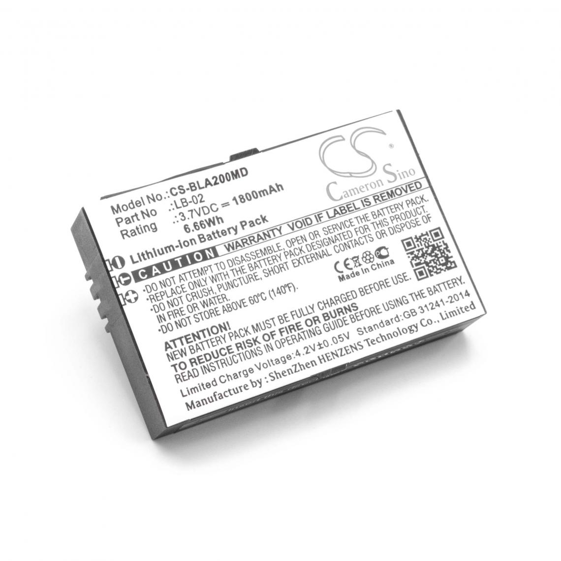 Vhbw - vhbw Li-Ion batterie 1800mAh (3.7V) pour appareil de médecine comme moniteur de surveillance de patient comme Biolight 12-100-0001, LB-02 - Piles spécifiques
