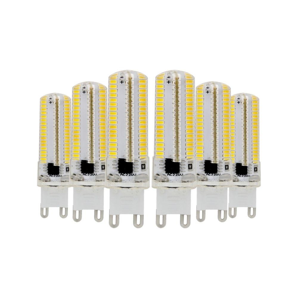 Wewoo - Ampoule LED SMD 3014 6PCS G9 7W CA 220-240V 152LEDs SMD 3014 lampe à économie d'énergie en silicone (blanc chaud) - Ampoules LED