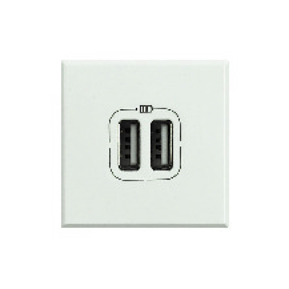 Bticino - prise usb double - chargeur 5 volts - bticino axolute - blanc - Interrupteurs et prises en saillie