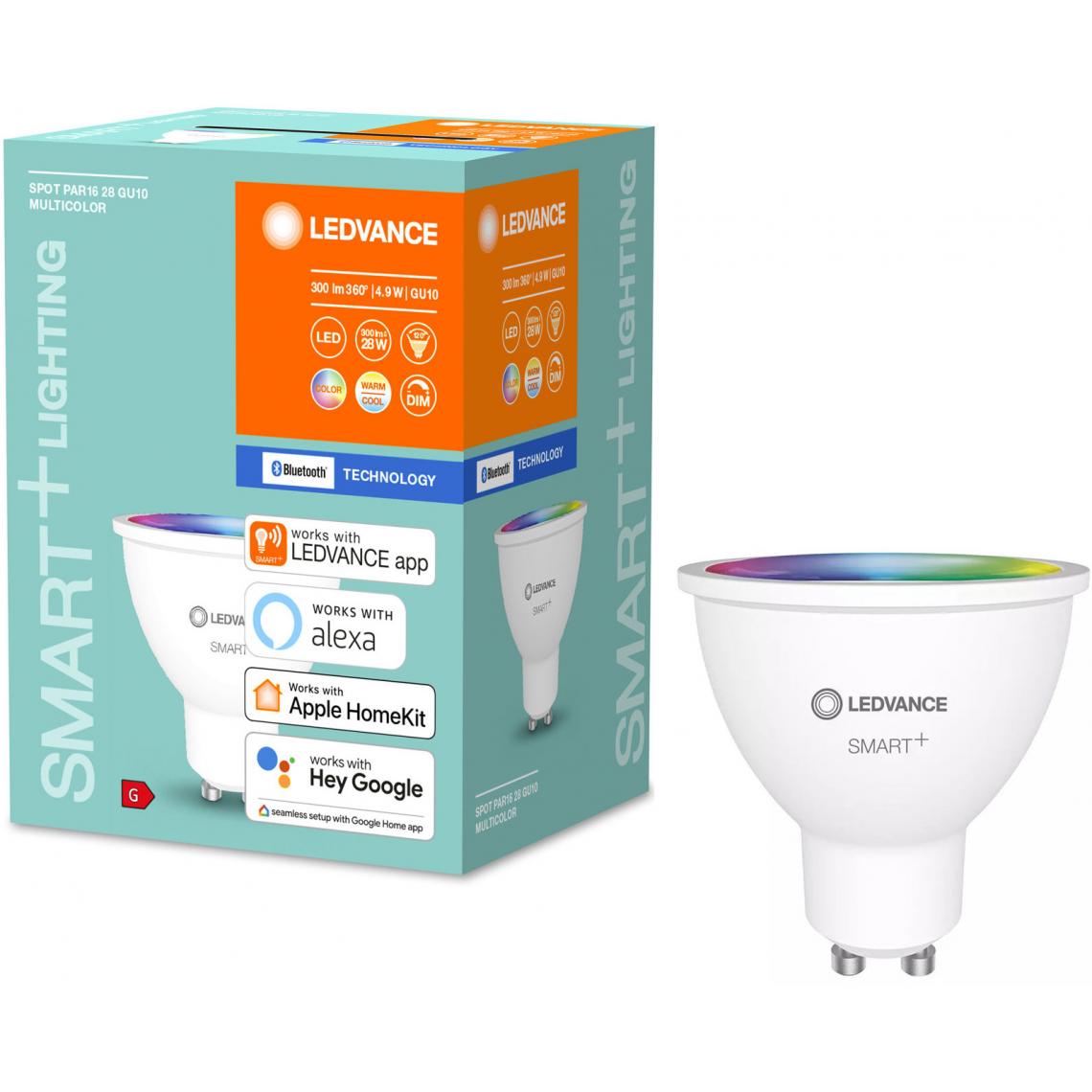 Ledvance - Ampoule connectée Smart+ Bluetooth SPOT 50W GU10 - Couleur changeante - Ampoules LED