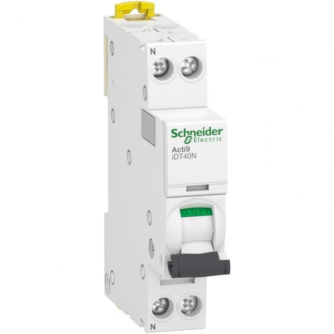 Schneider - Disjoncteur modulaire 1P+N C Acti9 iDT40N 32 A 6000A/10kA - Télérupteurs, minuteries et horloges