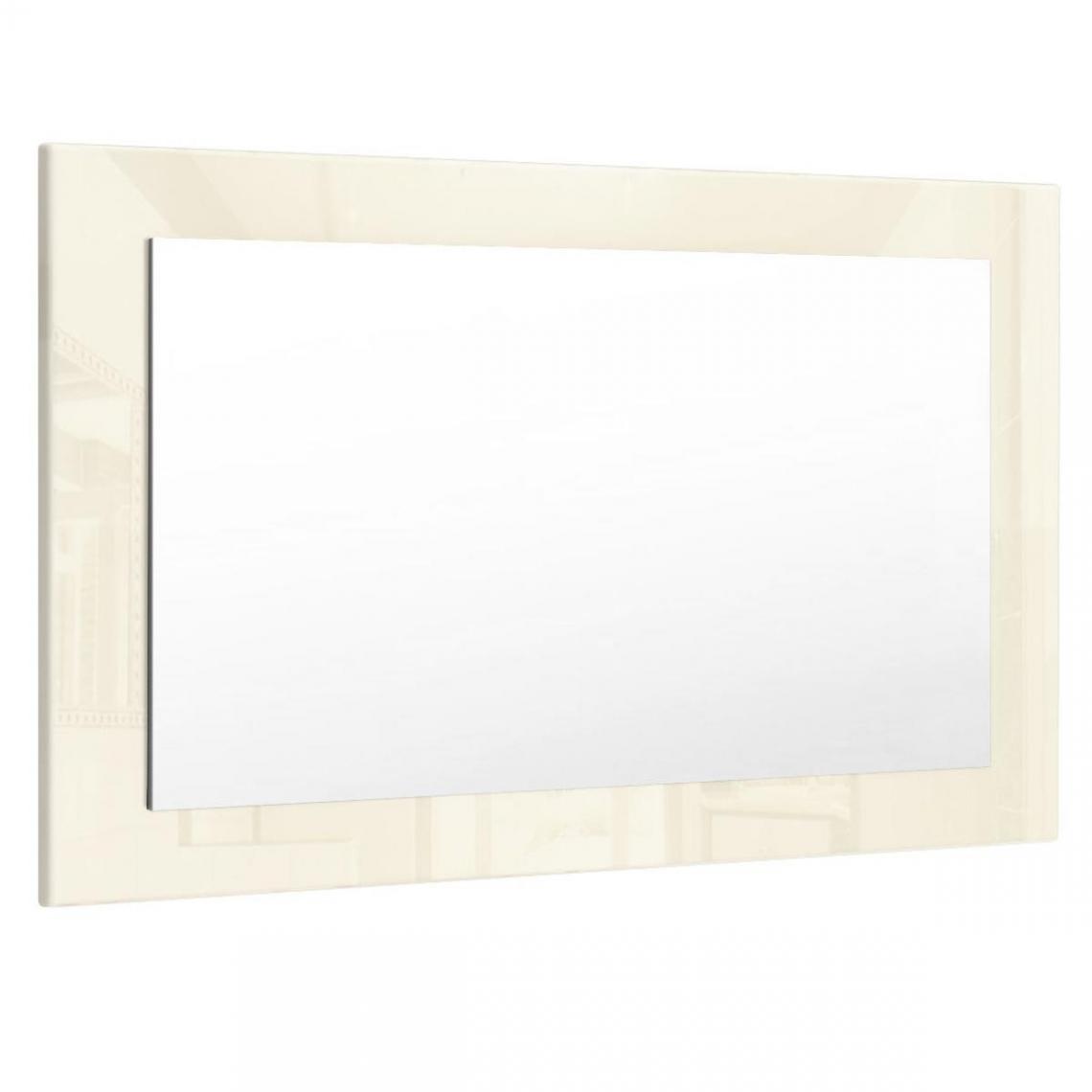 Mpc - Miroir crème brillant (HxLxP): 45 x 89 x 2 - Miroir de salle de bain