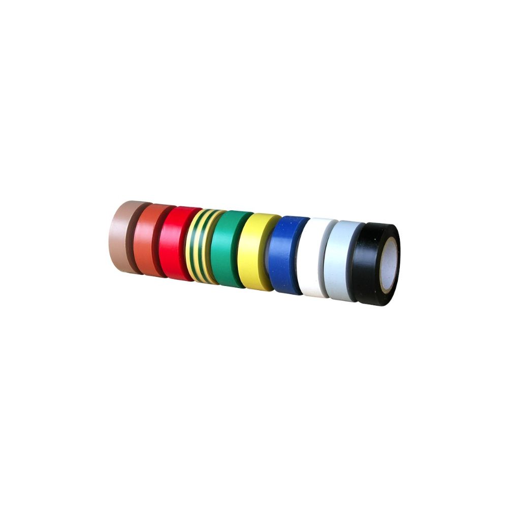 Outifrance - OUTIFRANCE - 10 rouleaux de ruban adhésif PVC électricien multicolores - Colle & adhésif