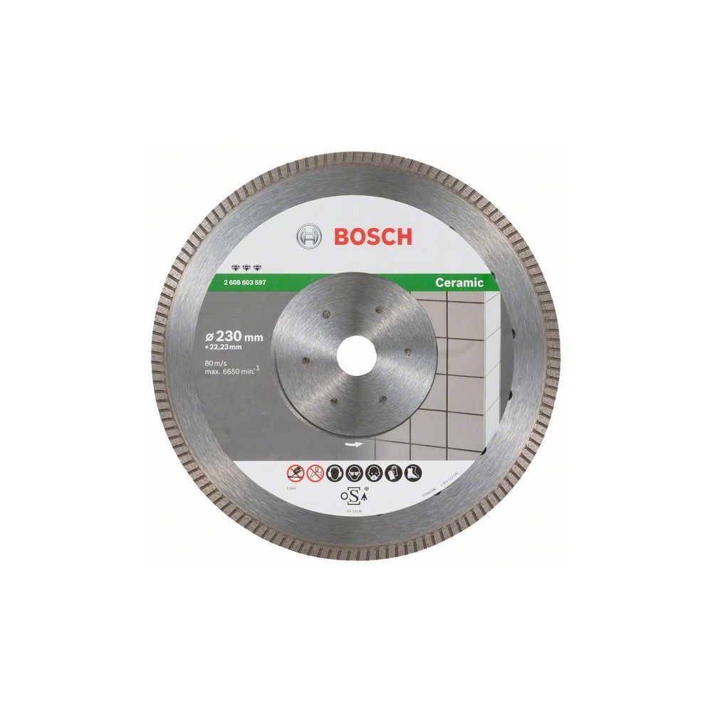 Bosch - Disque diamant spécial céramique pour meuleuses Ø230mm alésage 22,23mm 2608603597 - Accessoires sciage, tronçonnage