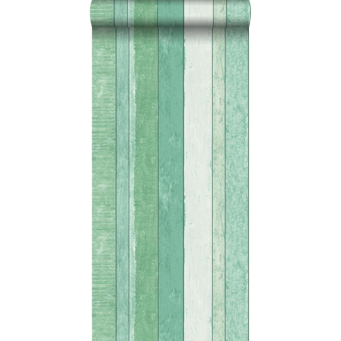 ESTAhome - ESTAhome papier peint imitation bois vert - 138983 - 0.53 x 10.05 m - Papier peint