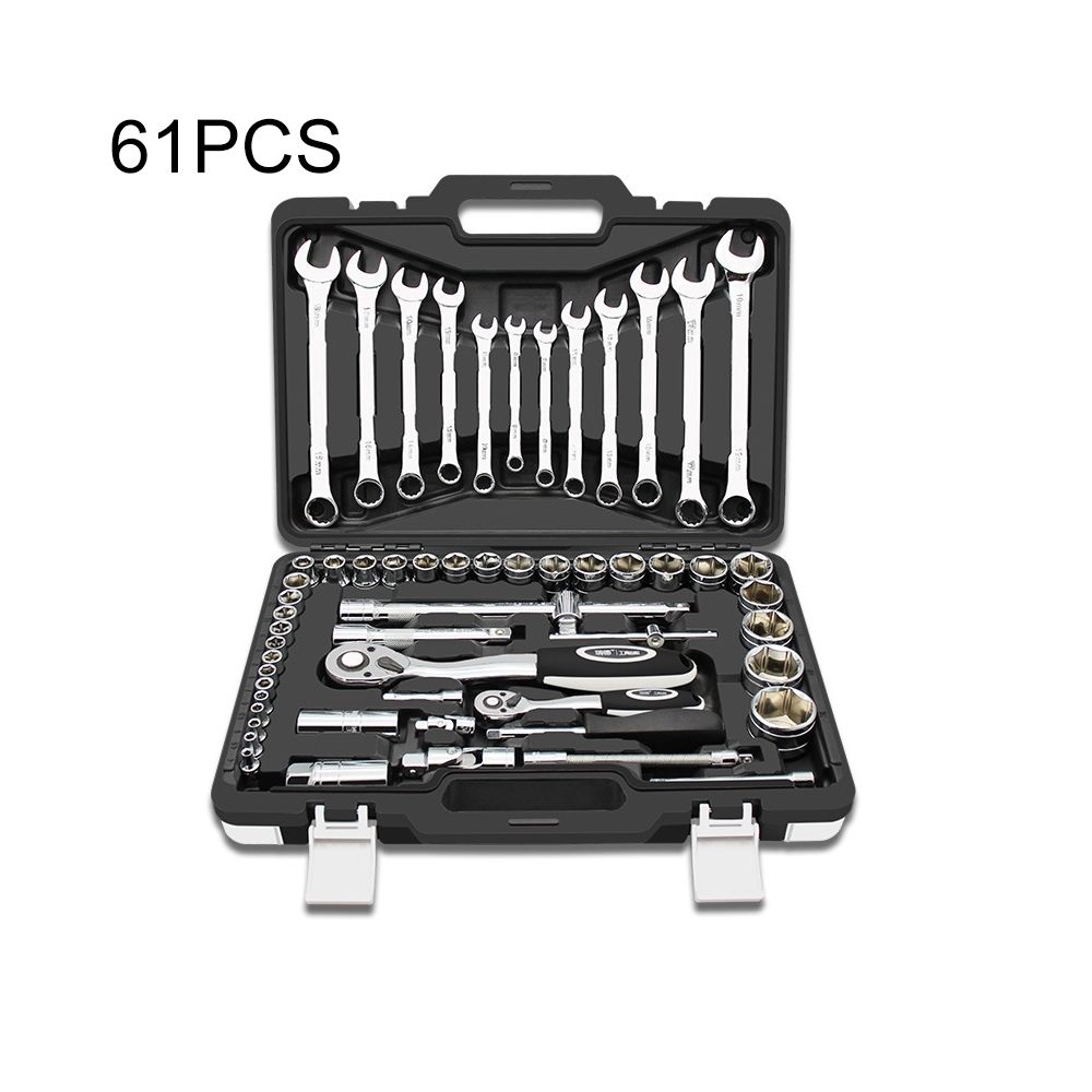 Wewoo - Boîte à outils de matériel combinaison réparation voiture 61 PCS Clé à cliquet - Boîtes à outils