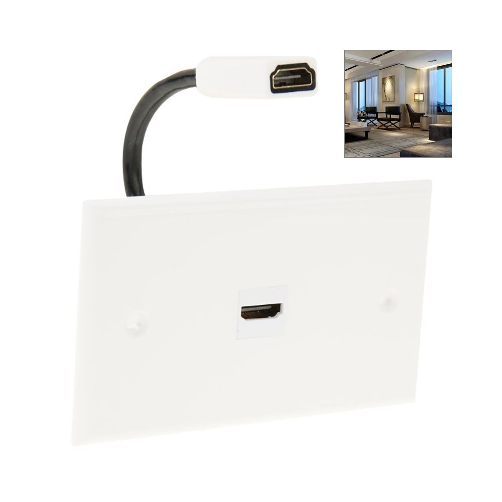 Wewoo - HDMI Femelle à HDMI Câble Plaque Murale Panneau, Longueur du Câble: 18.5cm - Interrupteurs et prises en saillie