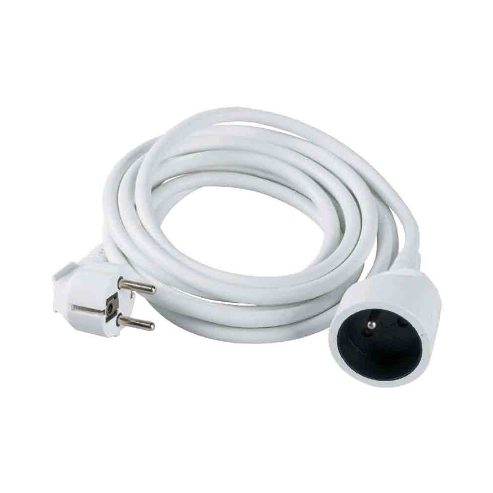 Dhome - DHOME - Prolongateur câble souple blanc 5 m - Enrouleur électrique