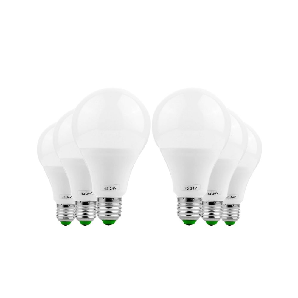 Wewoo - Ampoule LED 6PCS E27 9W AC / DC 12-24V 18LEDs 5730SMD (Blanc Chaud) - Ampoules LED