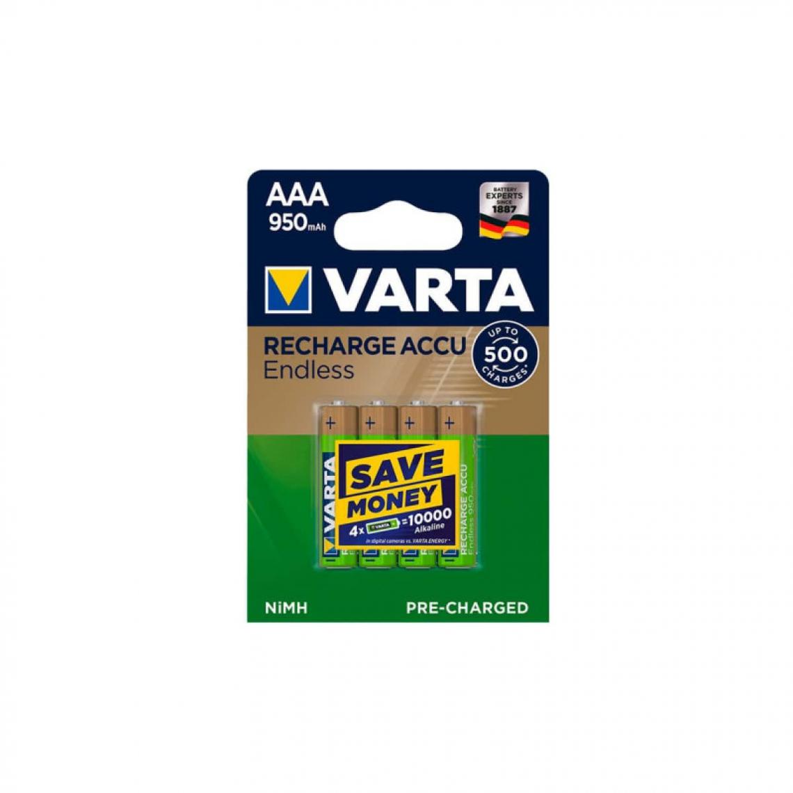 Varta - Varta Piles rechargeable à l\'infini NiMH Micro AAA 950mAh Blister (Pack de 4) 56683 101 - Accessoires vissage, perçage