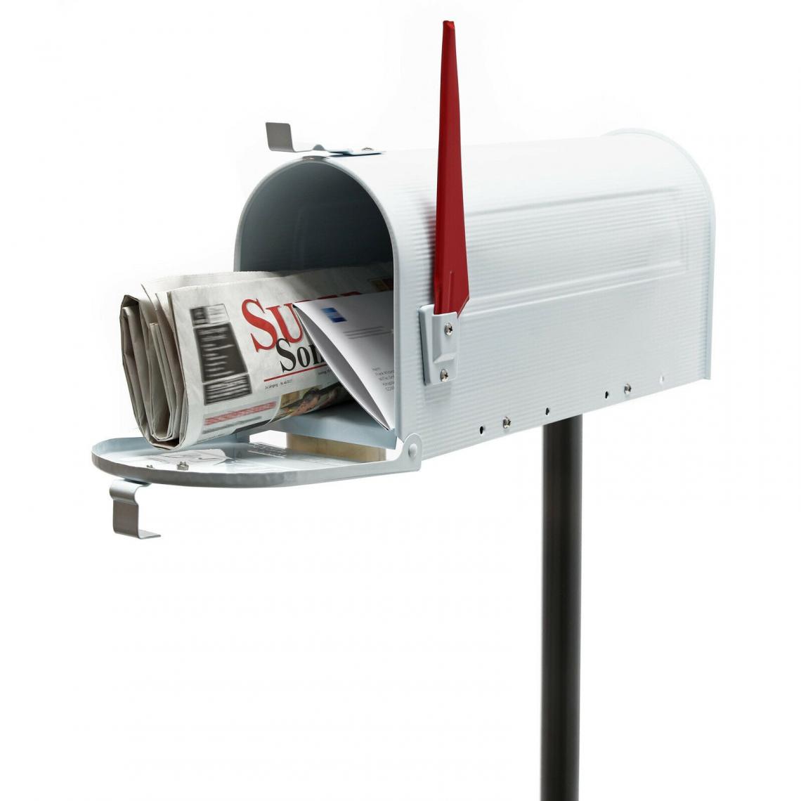 Helloshop26 - Us mailbox boite aux lettres design américain argent pied de support courrier 16_0000330 - Boîte aux lettres