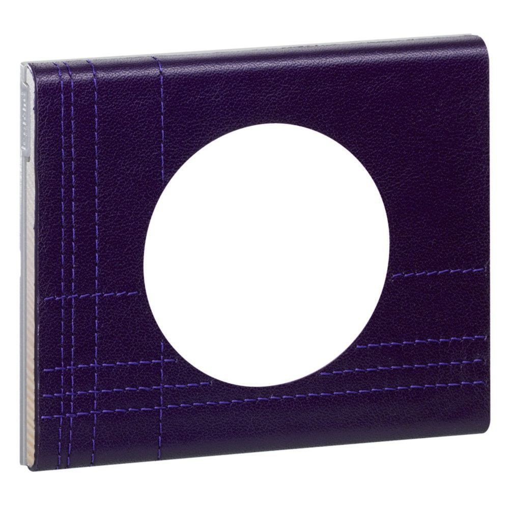 Legrand - plaque céliane 1 poste cuir pourpre couture - Interrupteurs et prises en saillie