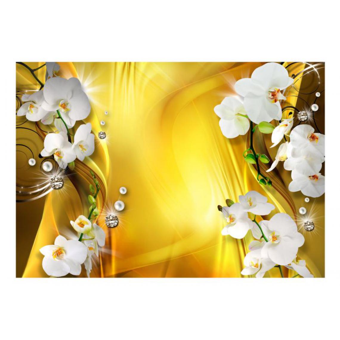 Artgeist - Papier peint - Orchid in Gold .Taille : 100x70 - Papier peint