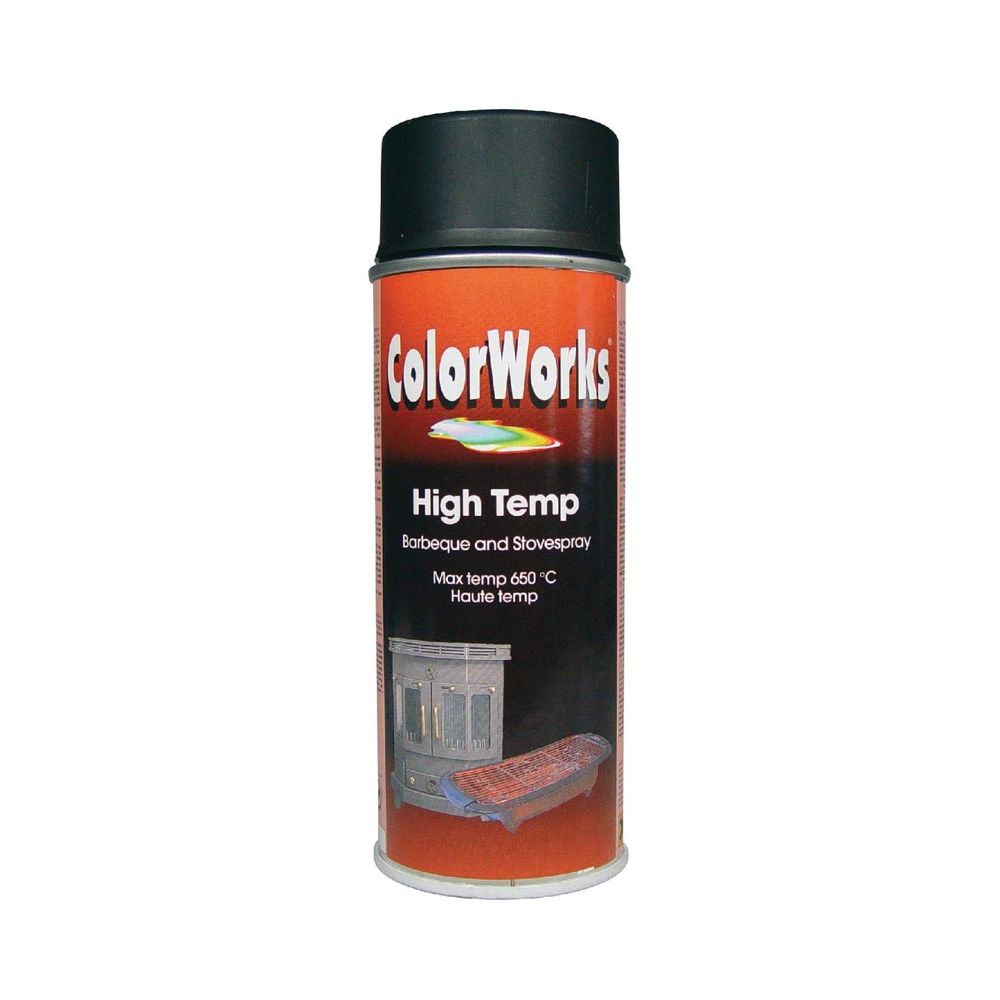 Colorworks - COLORWORKS - Peinture aérosol haute température noir - 400 ml - Peinture à l'huile