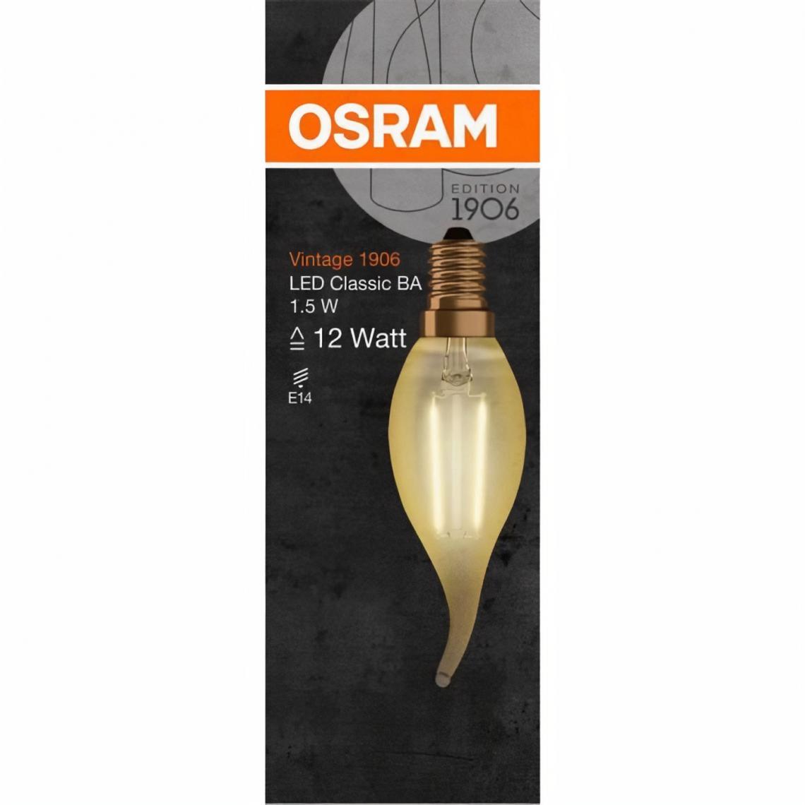 Osram - OSRAM Edition 1906 Flamme coup de vent LED clair filament OR 1,5W=12 E14 chaud - Ampoules LED