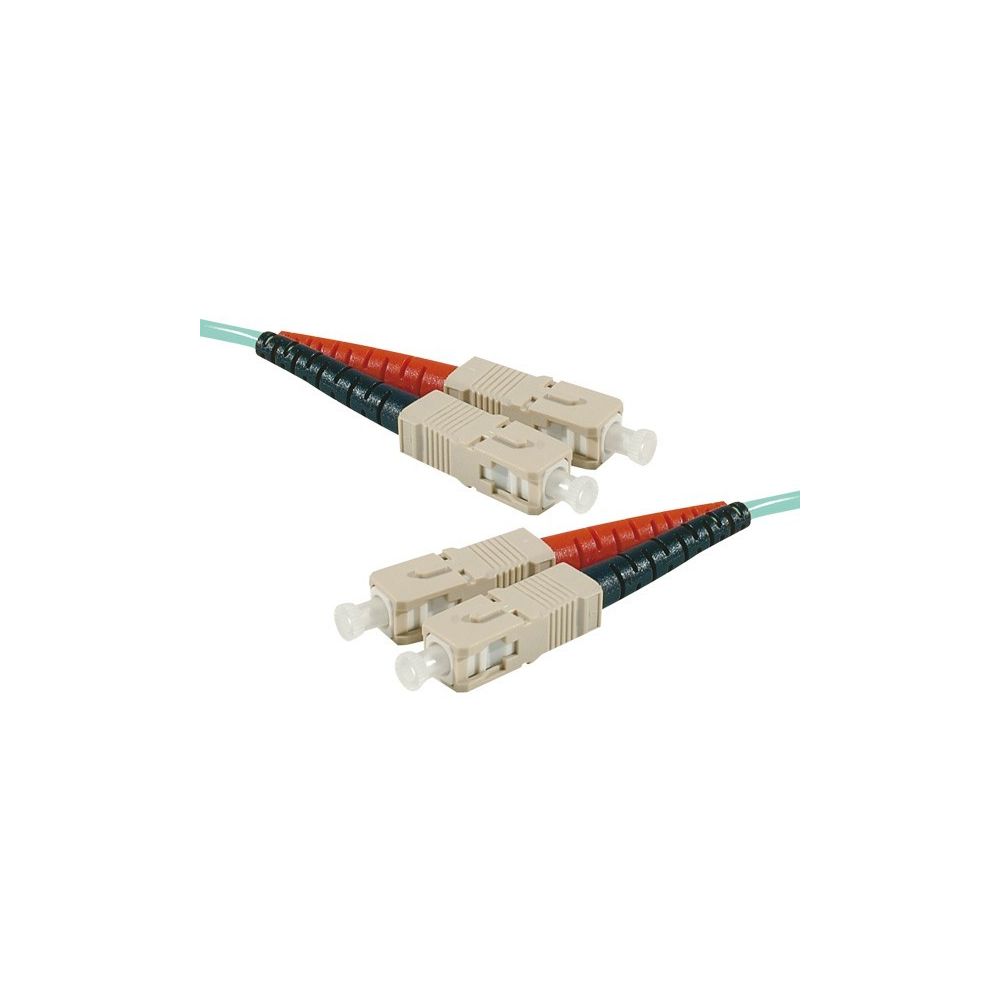 Abi Diffusion - Jarretière optique duplex multimode OM4 50/125 SC-UPC/SC-UPC aqua - 5 m - Fils et câbles électriques