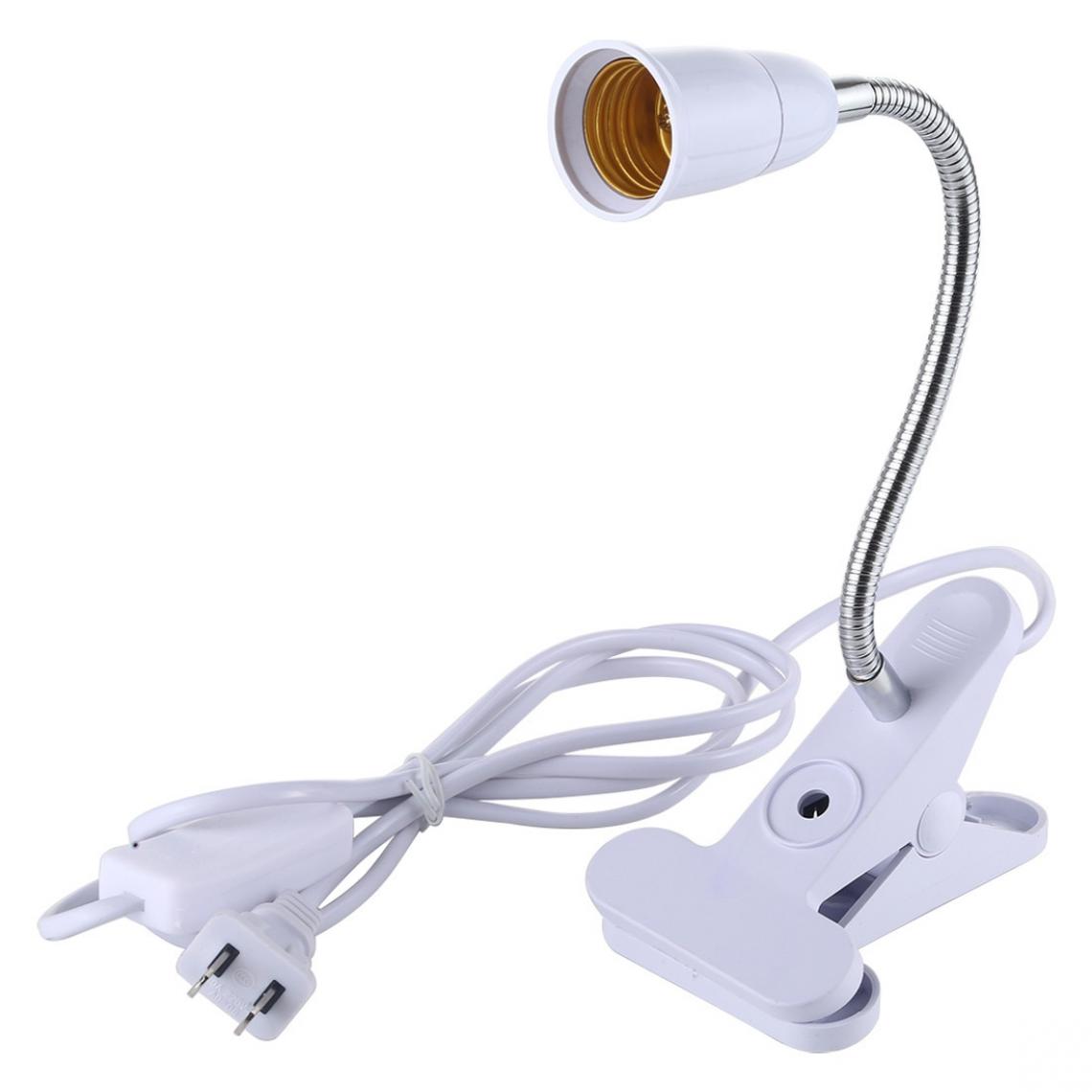 Wewoo - E27 Support de base de lampe à pince flexible avec commutateurprise américaine360 degrés - Douilles électriques