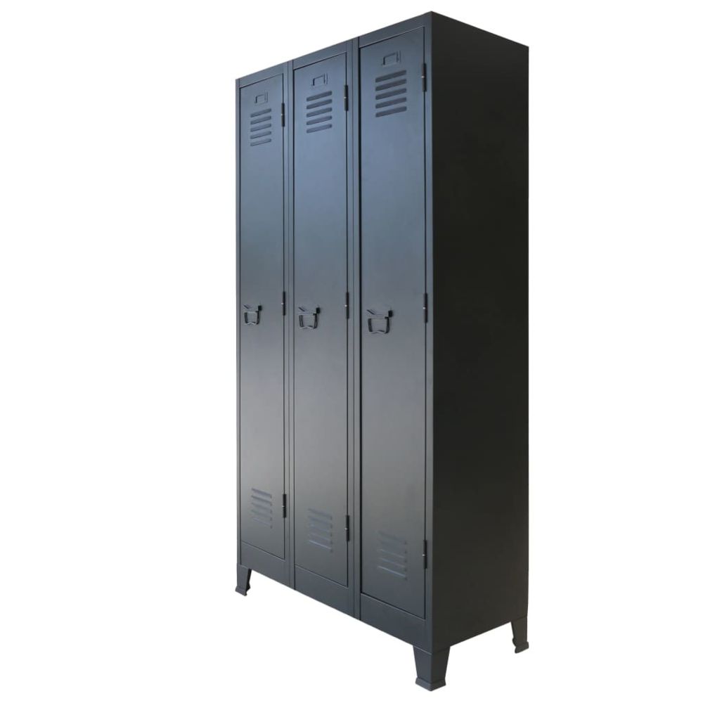 Vidaxl - Armoire à casiers Métal style industriel 90 x 45 x 180 cm | Noir - Casiers et armoires de rangement | Noir | Noir - Armoires