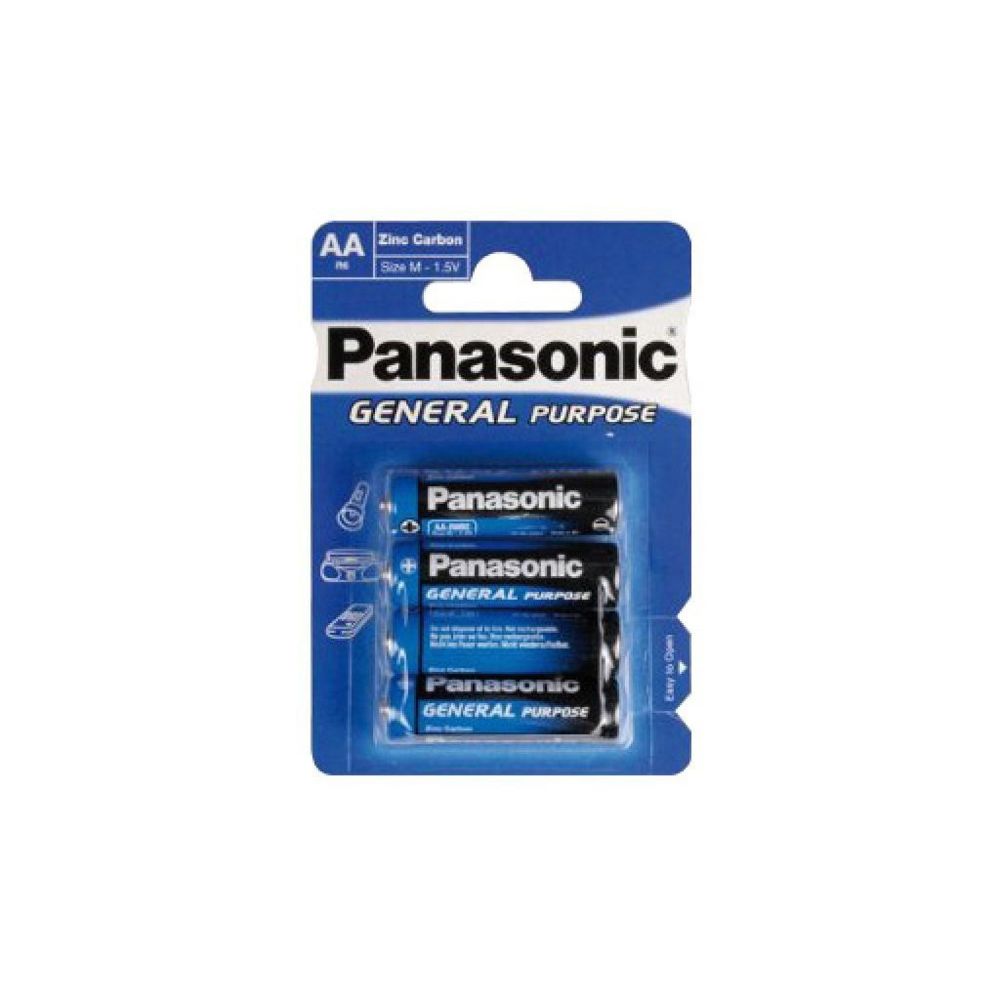 Panasonic - Rasage Electrique - Pack de 4 piles Panasonic General R6 Mignon AA - Bleu - Piles rechargeables