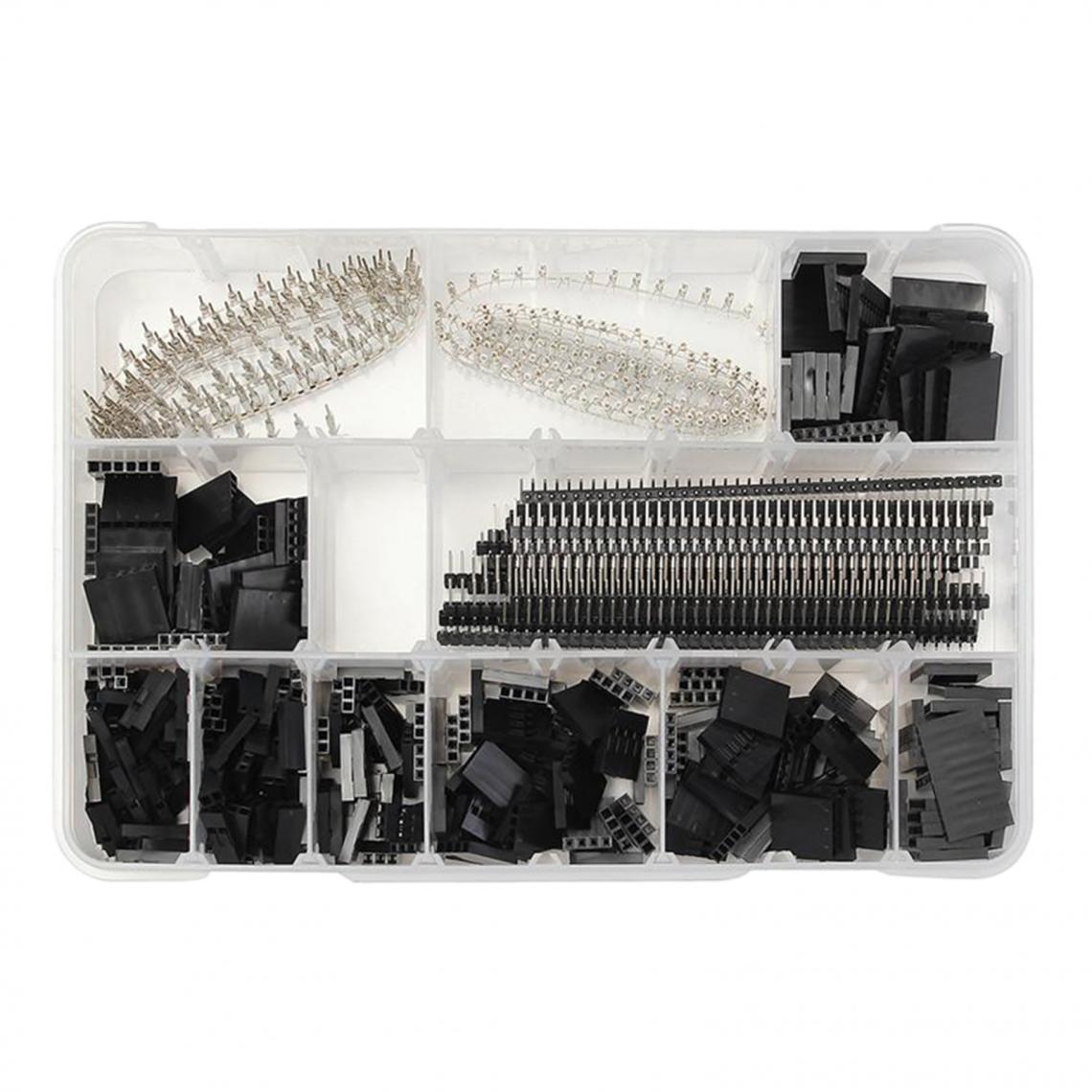 marque generique - Pack de 1450 Dupont Connecteur Kit Adaptateur Assortiment dans Boîte Transparente Pièces, interne Pur Cuivre et la Surface Revêtement Antioxydant - Appareils de mesure
