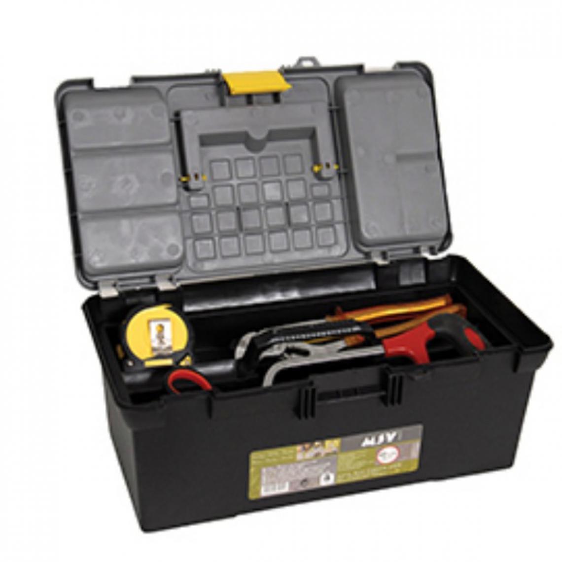 Msv - MSV Boite organisateur à outils avec plateau et compartiments 40cm Noir & Jaune - Boîtes à outils