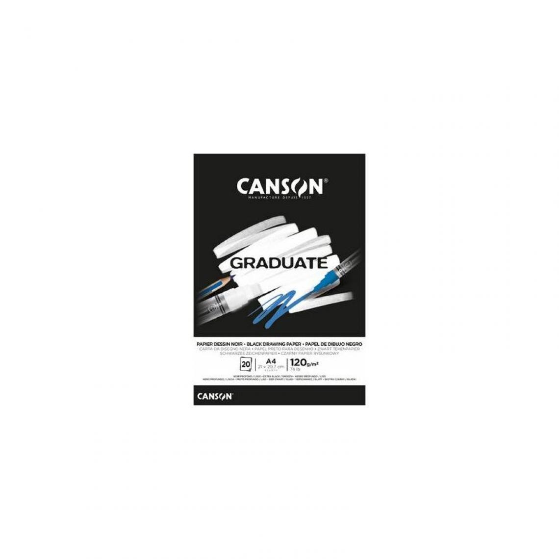 Canson - CANSON Bloc de dessin GRADUATE PAPIER NOIR, A5 () - Outils et accessoires du peintre