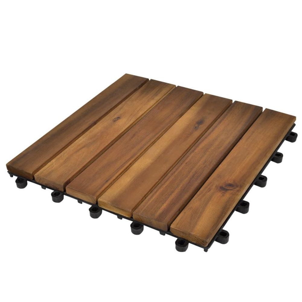 Vidaxl - Tuile de plancher en acacia modèle vertical 20 pcs | Brun - Bétonnières