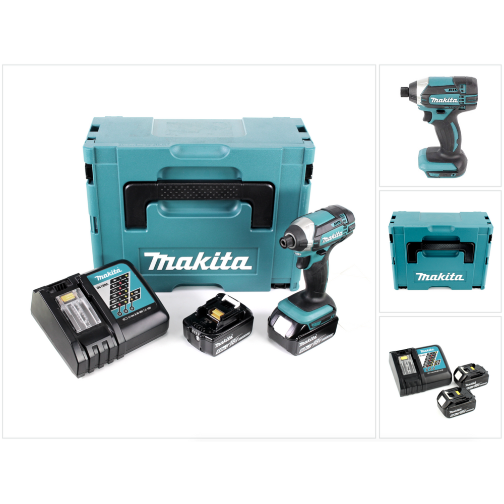 Makita - Makita DTD 152 RTJ 18V Li-Ion Visseuse à chocs sans fil avec boîtier Makpac + 2x Batteries BL 1850 5,0 Ah Li-Ion + 1x Chargeur rapide DC 18 RC - Accessoires vissage, perçage