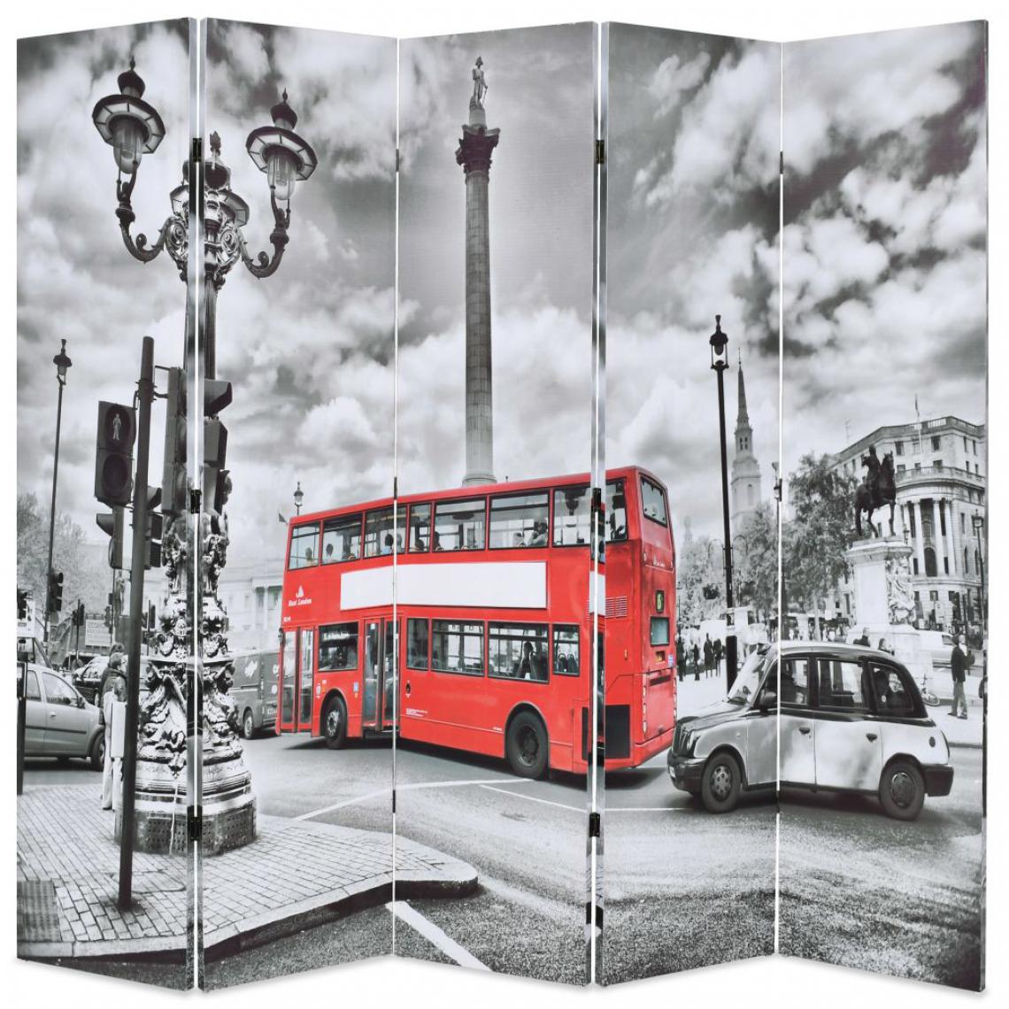 Vidaxl - Cloison de séparation 200 x 180 cm Bus londonien Noir et blanc - Séparateurs de pièces - Meubles | Multicolore - Multicolore - Cloisons