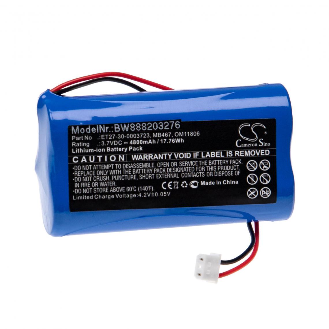 Vhbw - vhbw Batterie compatible avec Karl Storz 8402 ZX, 8402ZX Laryngoscope 30-0003, C-MAC-8401ZX appareil médical (4800mAh, 3,7V, Li-ion) - Piles spécifiques