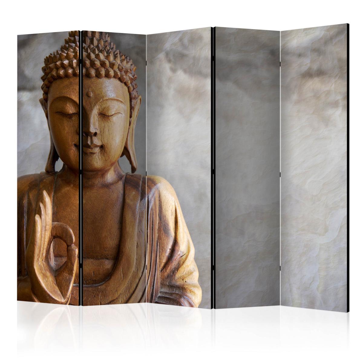 Bimago - Paravent 5 volets - Buddha II [Room Dividers] - Décoration, image, art | 225x172 cm | XL - Grand Format | - Cloisons