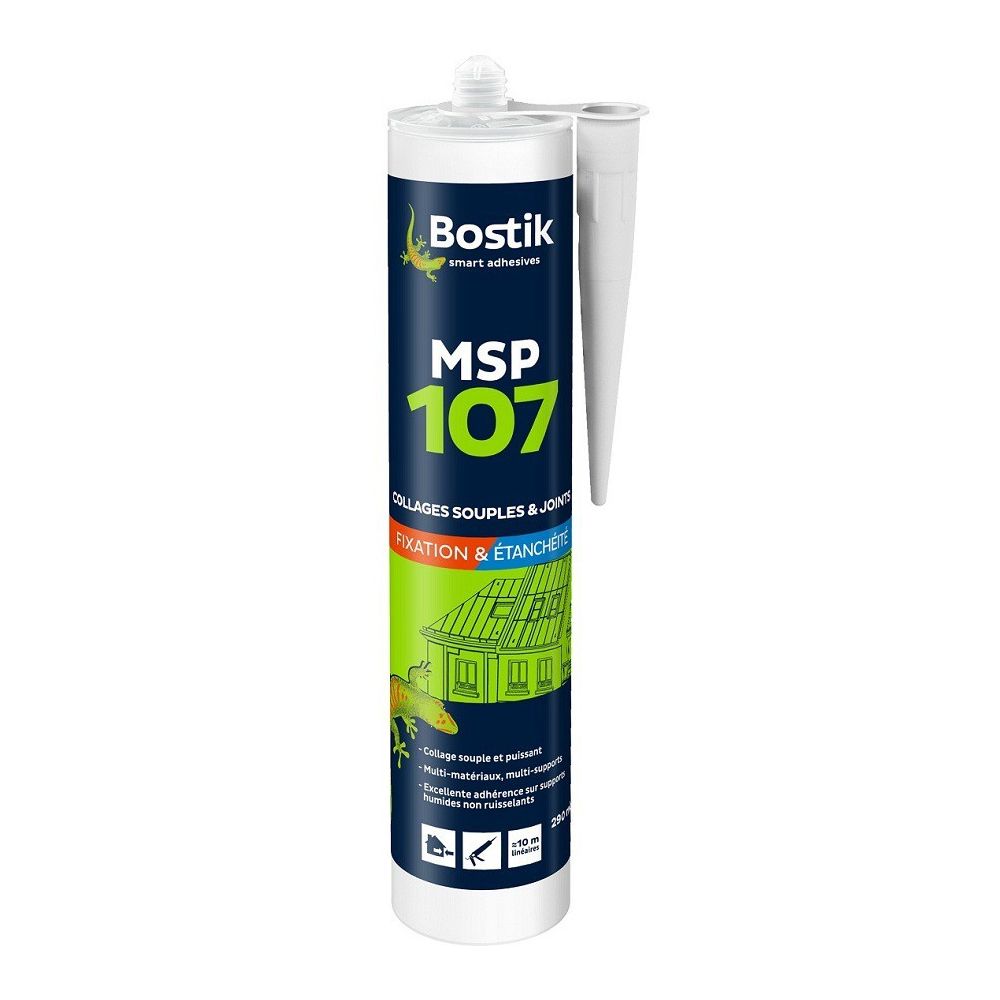 Bostik - Mastic de fixation MS107 BOSTIK - Gris - 290 ml - 30131383 - Colle & adhésif