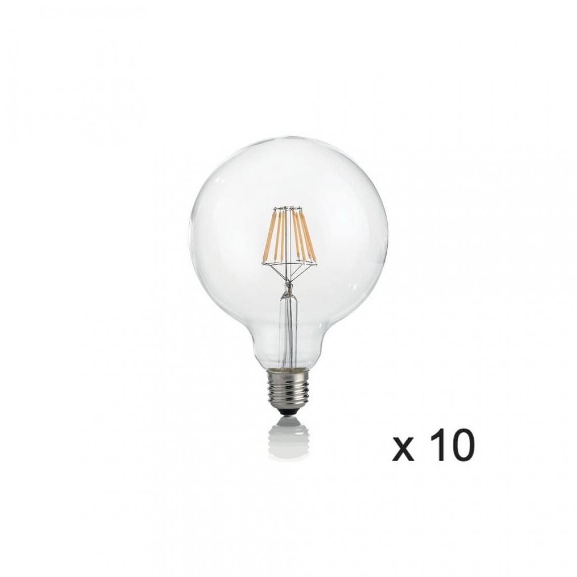 Ideal Lux - Ampoule (x10) 8W E27 Transparent D12,5 101347 - Ampoules LED