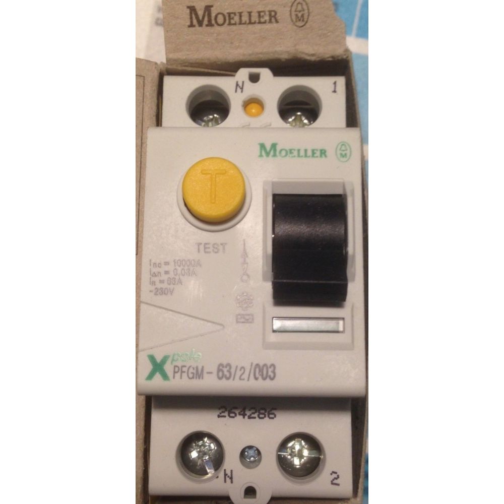 Moeller - Moeller PFGM-63/2/003 - 264286 - Interrupteur Differentiel 63A - 30mA - 2poles - Interrupteurs différentiels