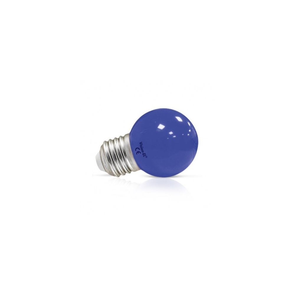 Vision-El - Ampoule LED E27 Bulb 1W Bleu Blister x 2 - Ampoules LED