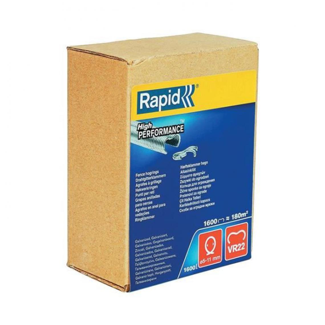 Rapid - RAPID 1600 agrafes VR22 galvanisées - Clouterie