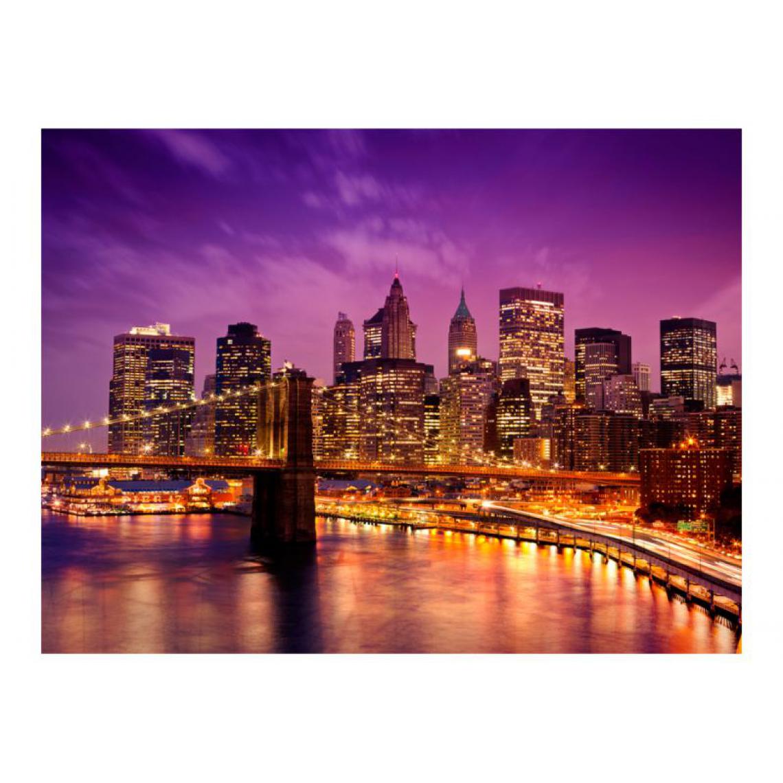 Artgeist - Papier peint - Manhattan et Pont de Blooklyn la nuit .Taille : 300x231 - Papier peint