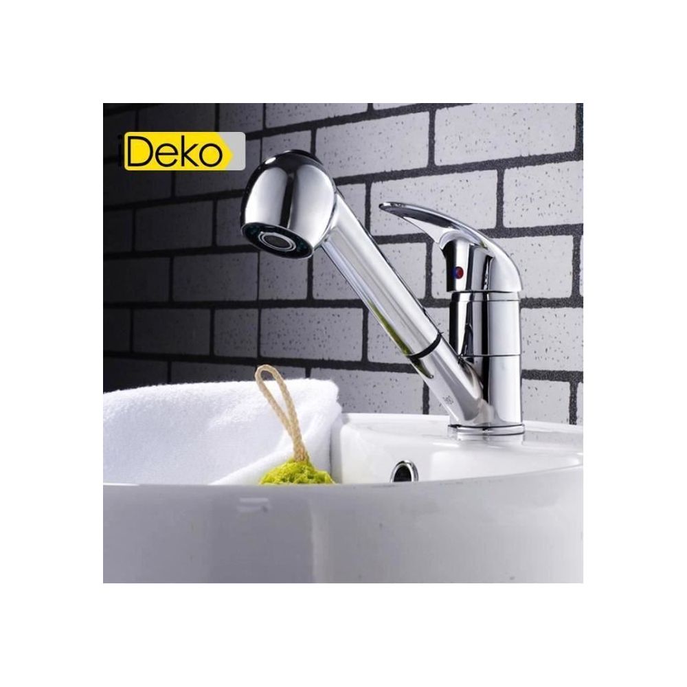 Ideko - iDeko® Robinet Mitigeur lavabo Chrome& Flexible - Lavabo