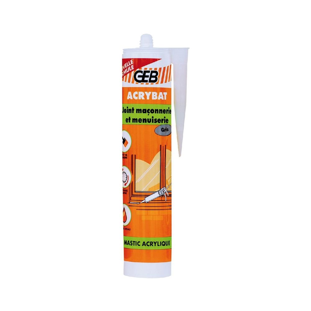 Geb - GEB - Mastic Acrylique gris - cartouche 310 ml - Mastic, silicone, joint